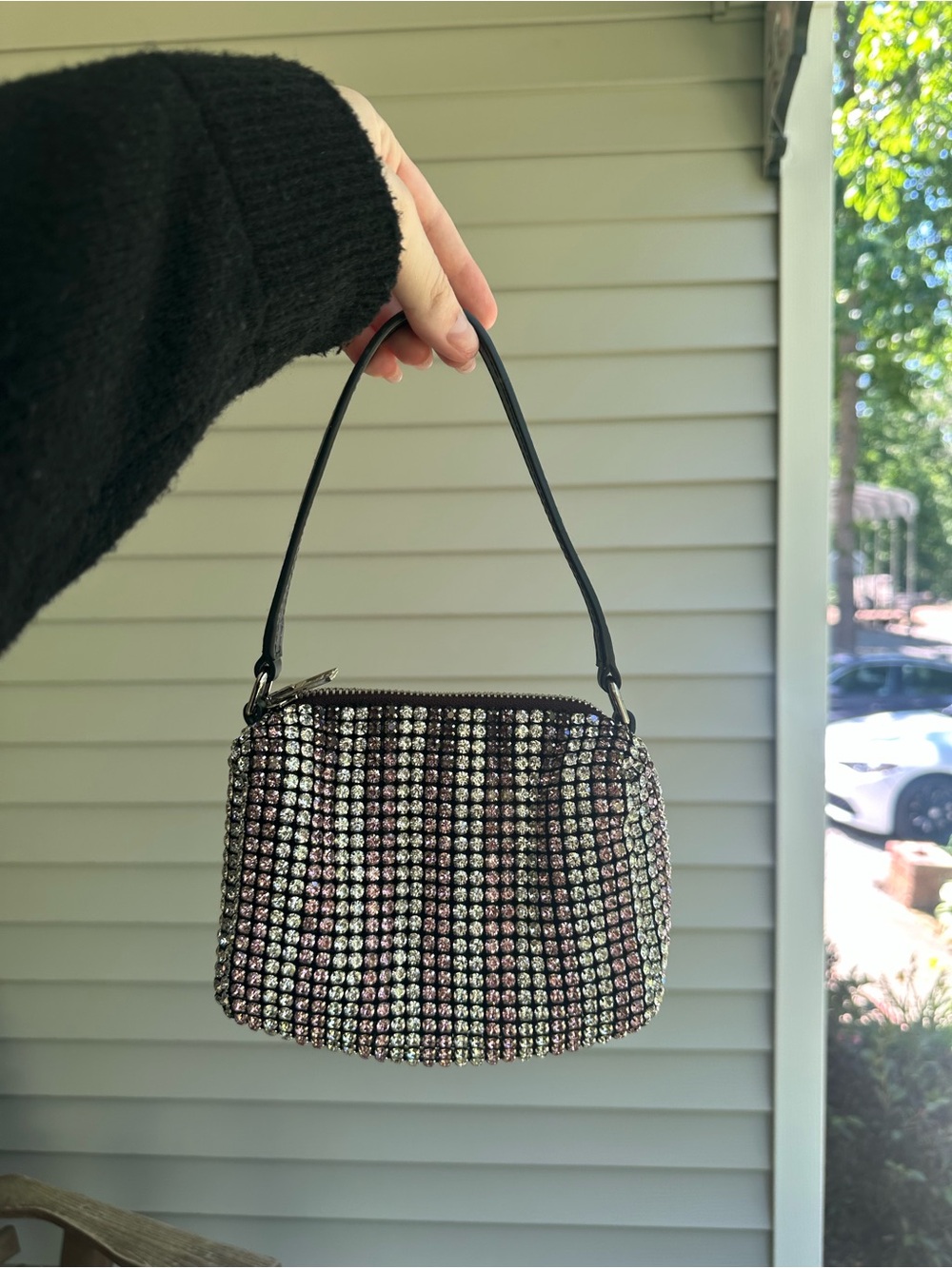 Authentic Alexander Wang Mini Heiress Rhinestone Mesh Pouch